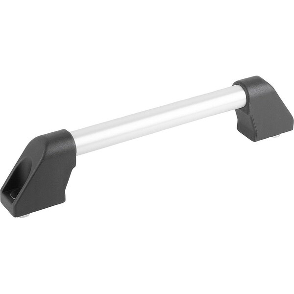 Tubular Handle A=400, L=424, H=55, Form:A, Aluminum Natural Ground And Anodized, Comp:Thermoplastic